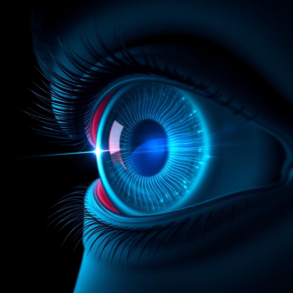 Close-up illustration of the human retina showing how NeuroRetine ingredients support macular health